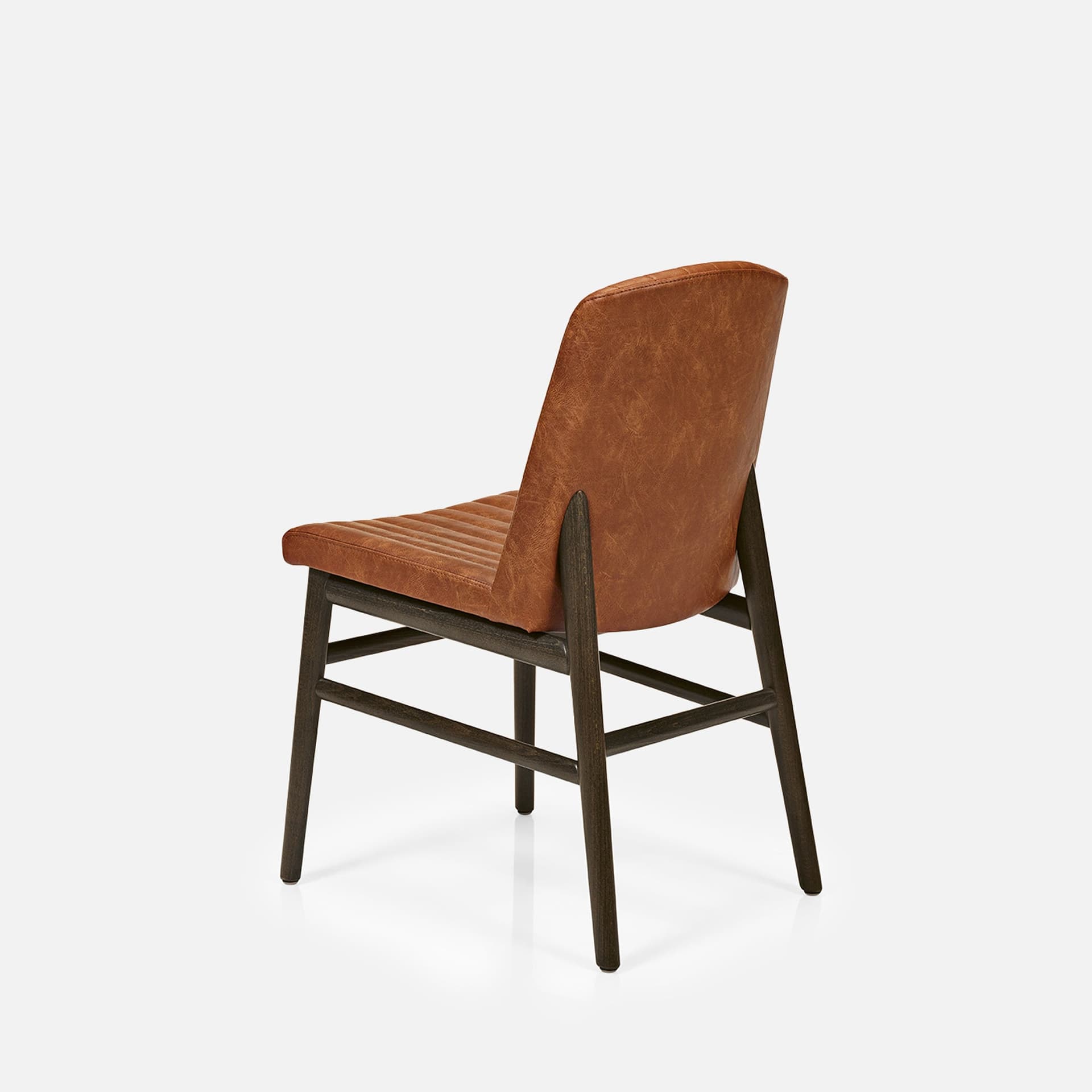 Chaise May Sans Accoudoirs par Zelder en hêtre naturel et tissu coloris cendre