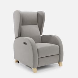 Fauteuil Releveur 2 Moteurs Pablo par Zelder en noyer clair et simili coloris taupe