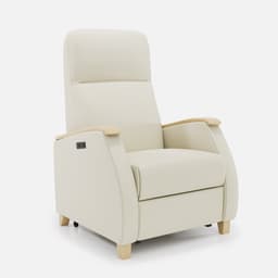 Fauteuil Milo Xl Releveur par Zelder en noyer clair et simili coloris chocolat