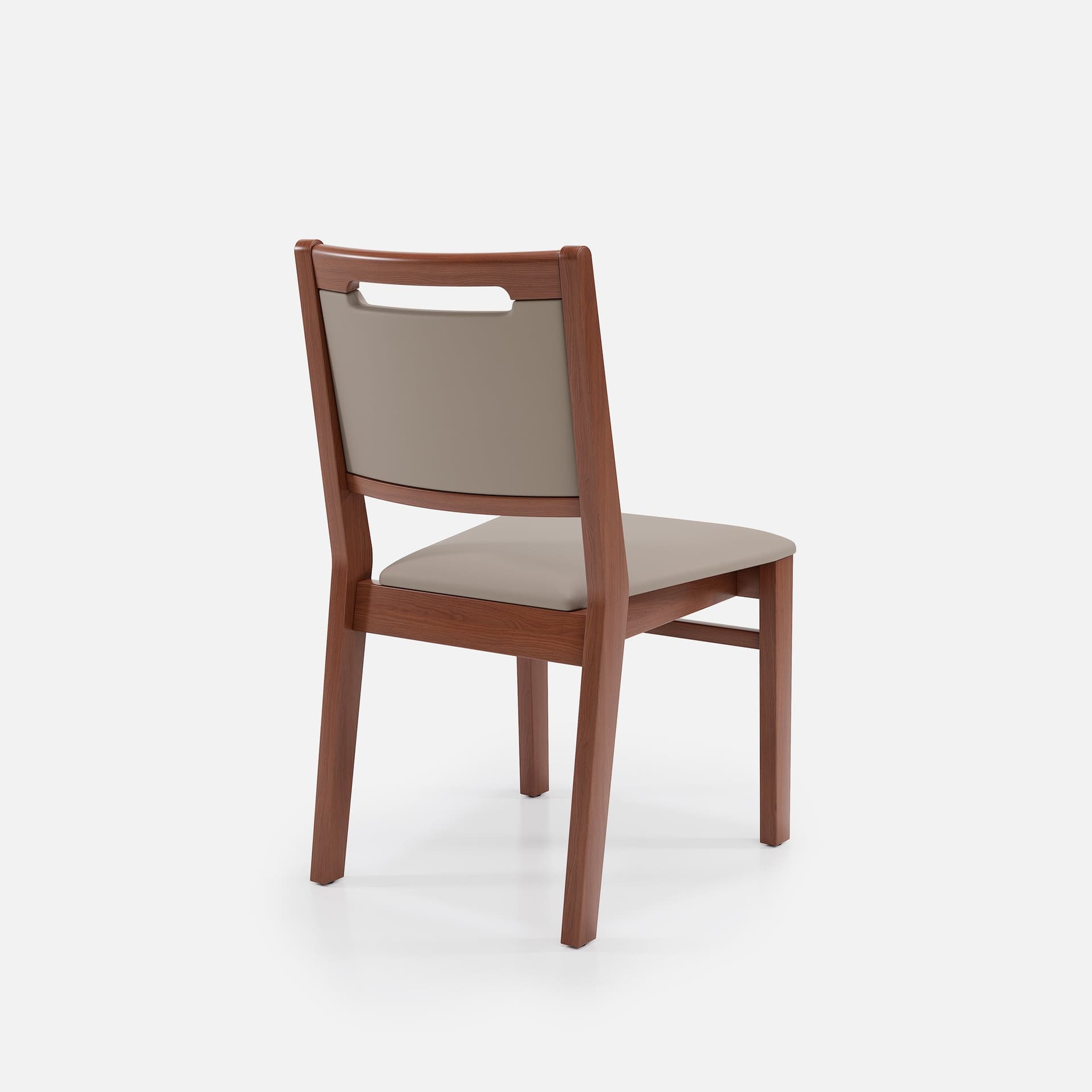 Chaise Liza Sans Accoudoirs par Zelder en hêtre naturel et tissu coloris cendre