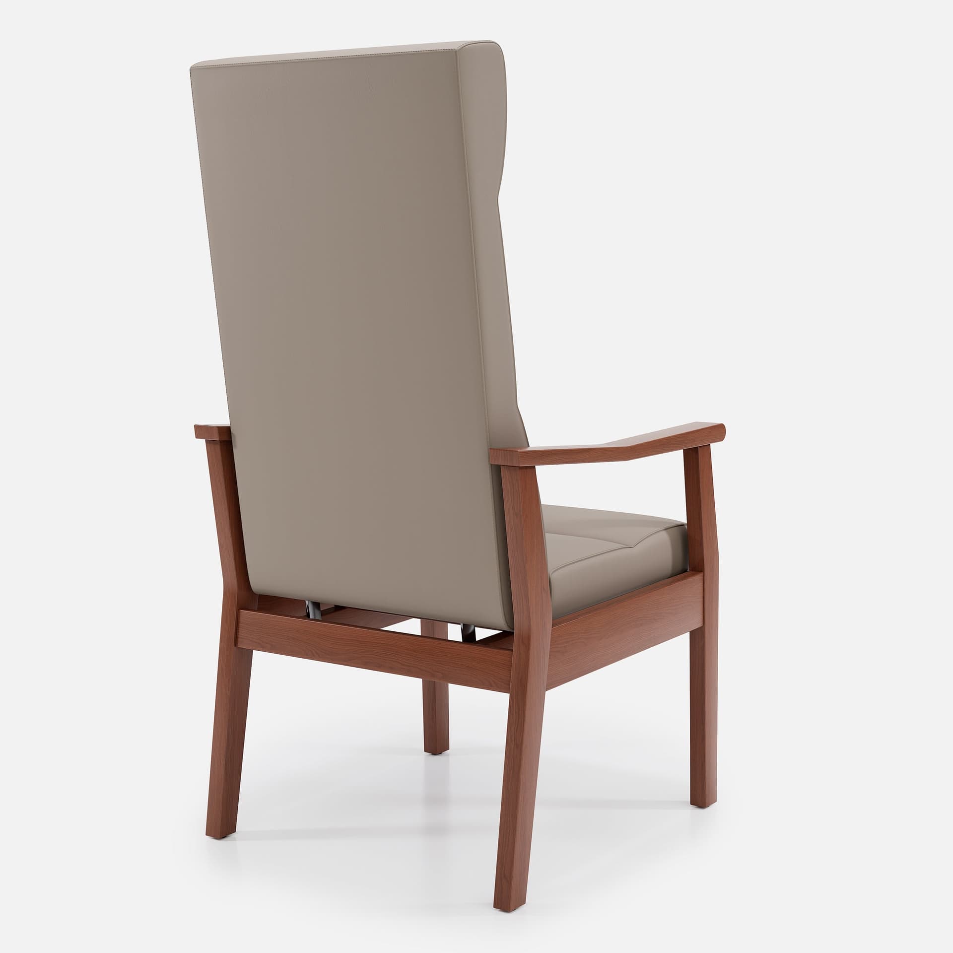 Fauteuil Fixe Liza par Zelder en hêtre naturel et tissu coloris cendre