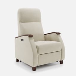 Fauteuil Milo Xl Releveur par Zelder en hêtre naturel et simili coloris terra rosa