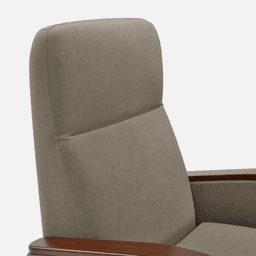 Fauteuil Milo Small Relax Manuel par Zelder en hêtre naturel et tissu coloris ocre