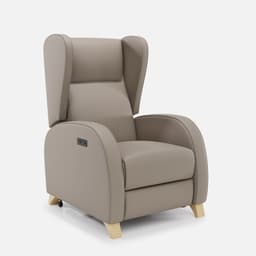 Fauteuil Releveur 2 Moteurs Pablo par Zelder en hêtre naturel et simili coloris chocolat