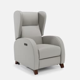 Fauteuil Releveur 2 Moteurs Pablo par Zelder en noyer clair et tissu coloris bleu nuit