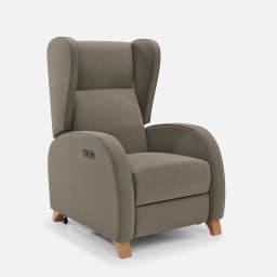 Fauteuil Releveur 1 Moteur Pablo par Zelder en hêtre naturel et tissu coloris bleu nuit