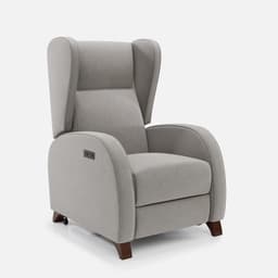 Fauteuil Releveur 1 Moteur Pablo par Zelder en noyer clair et tissu coloris crème