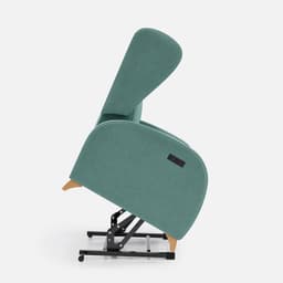 Fauteuil Releveur 1 Moteur Pablo par Zelder en hêtre naturel et tissu coloris crème