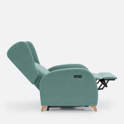 Fauteuil Releveur 2 Moteurs Pablo par Zelder en hêtre naturel et tissu coloris chocolat