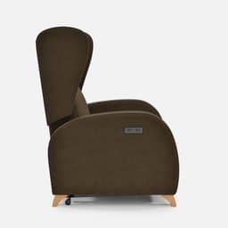 Fauteuil Releveur 1 Moteur Pablo par Zelder en hêtre naturel et tissu coloris taupe