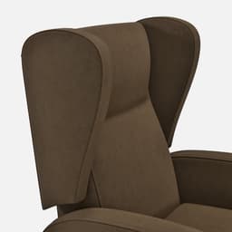 Fauteuil Releveur 1 Moteur Pablo par Zelder en hêtre naturel et tissu coloris chocolat