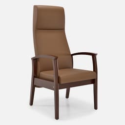 Fauteuil Fixe Romeo par Zelder en merisier classique et tissu coloris cendre