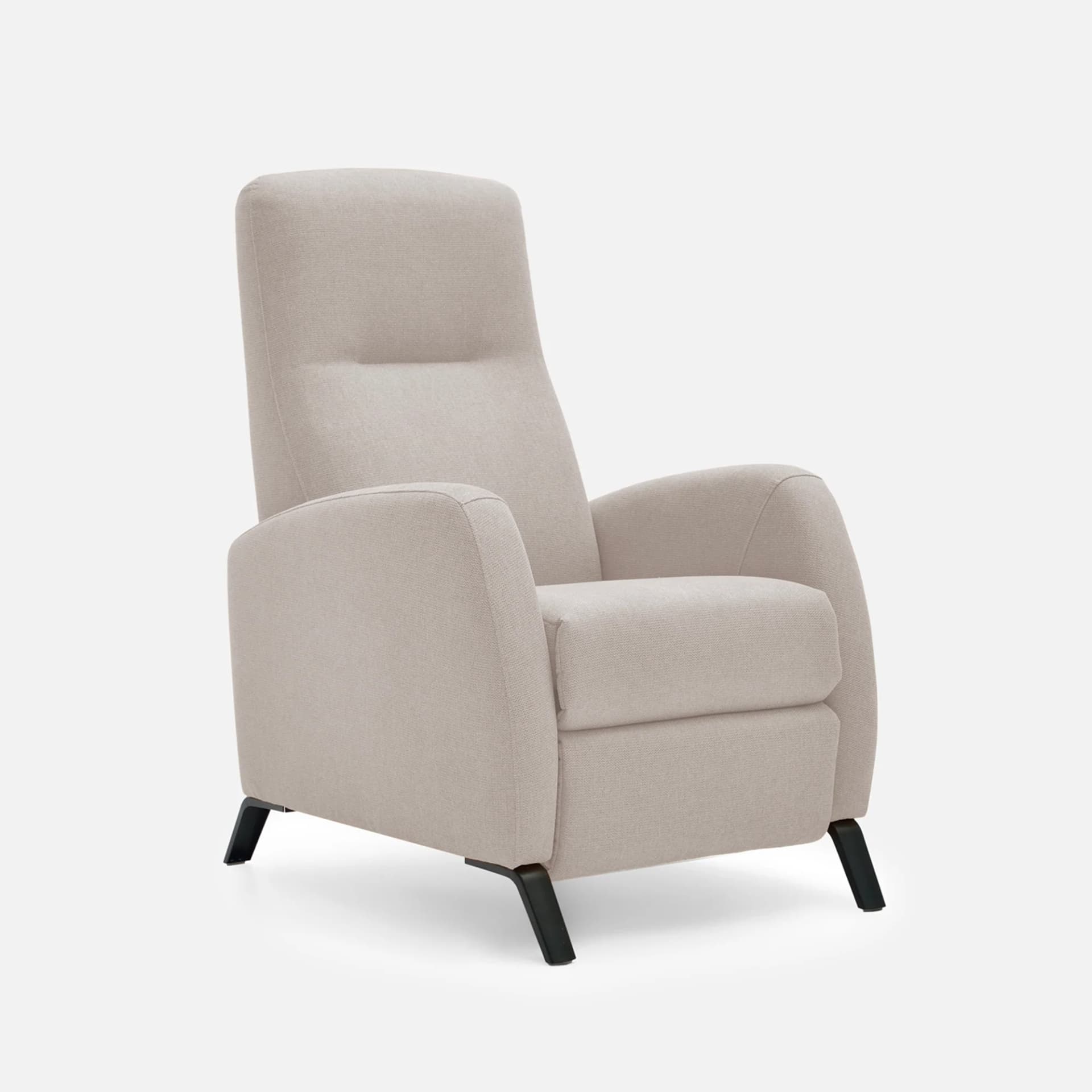 Fauteuil Relax Manuel Sol par Zelder en revètement tissu et couleur gris clair