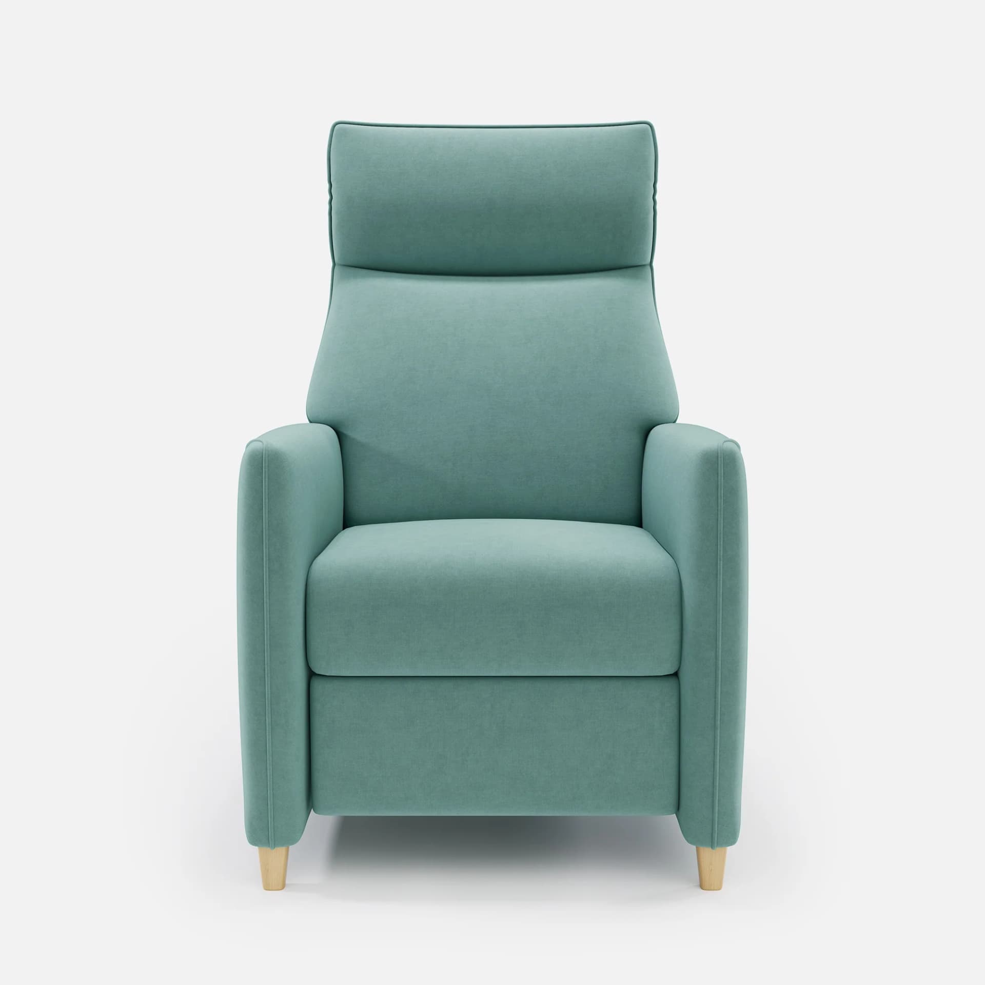 Fauteuil Relax Thea par Zelder en manuel et noyer clair coloris gris clair