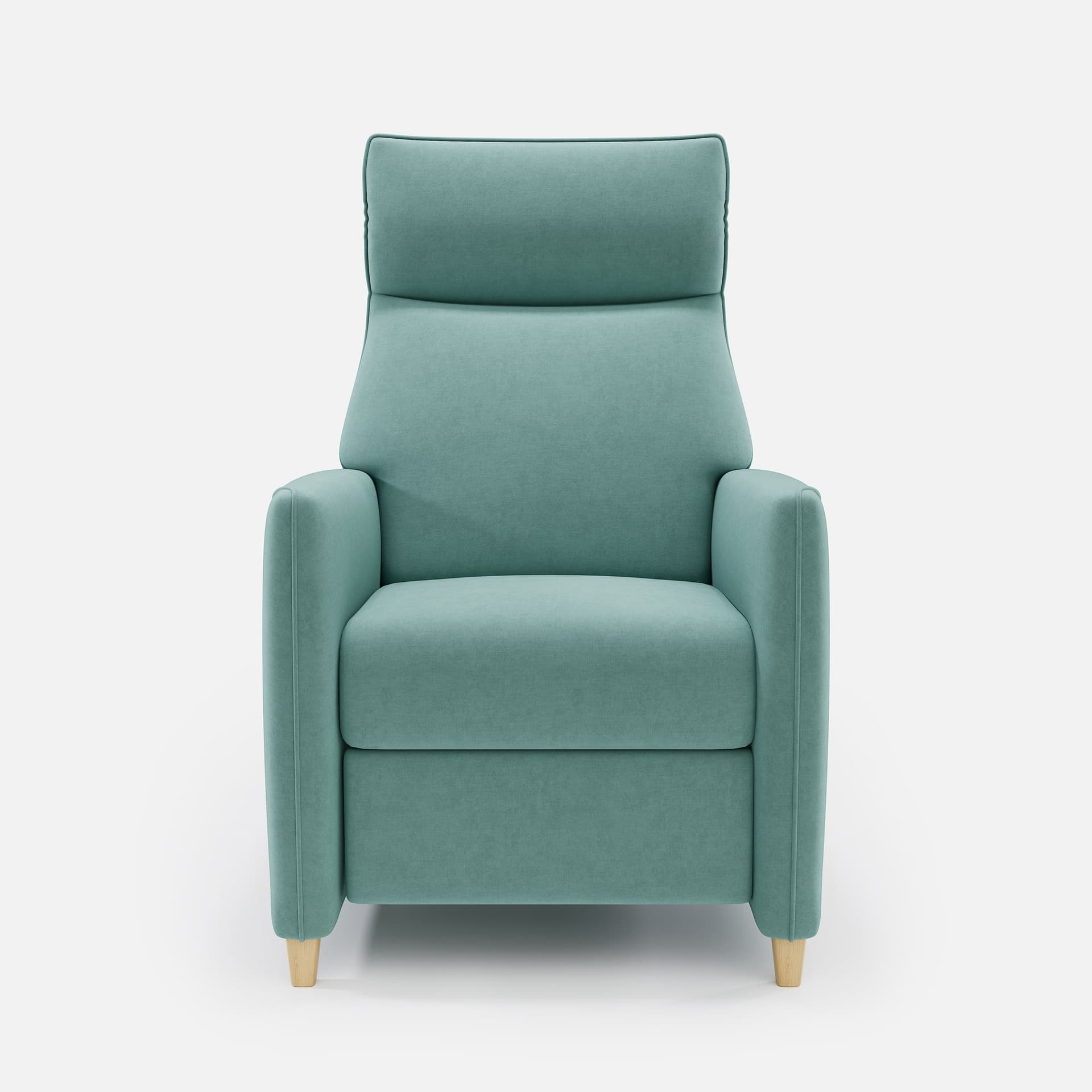 Fauteuil Relax Thea par Zelder en manuel et noyer clair coloris gris clair