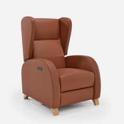 Fauteuil Releveur 1 Moteur Pablo par Zelder en noyer clair et tissu coloris taupe